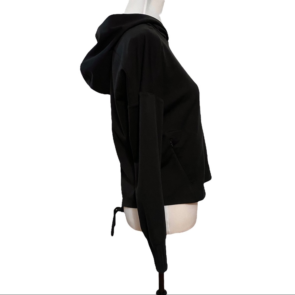 Lululemon Athletica Split Out Hoodie Black 6/S Open Tie Back Cropped Sweatshirt - Picture 12 of 15